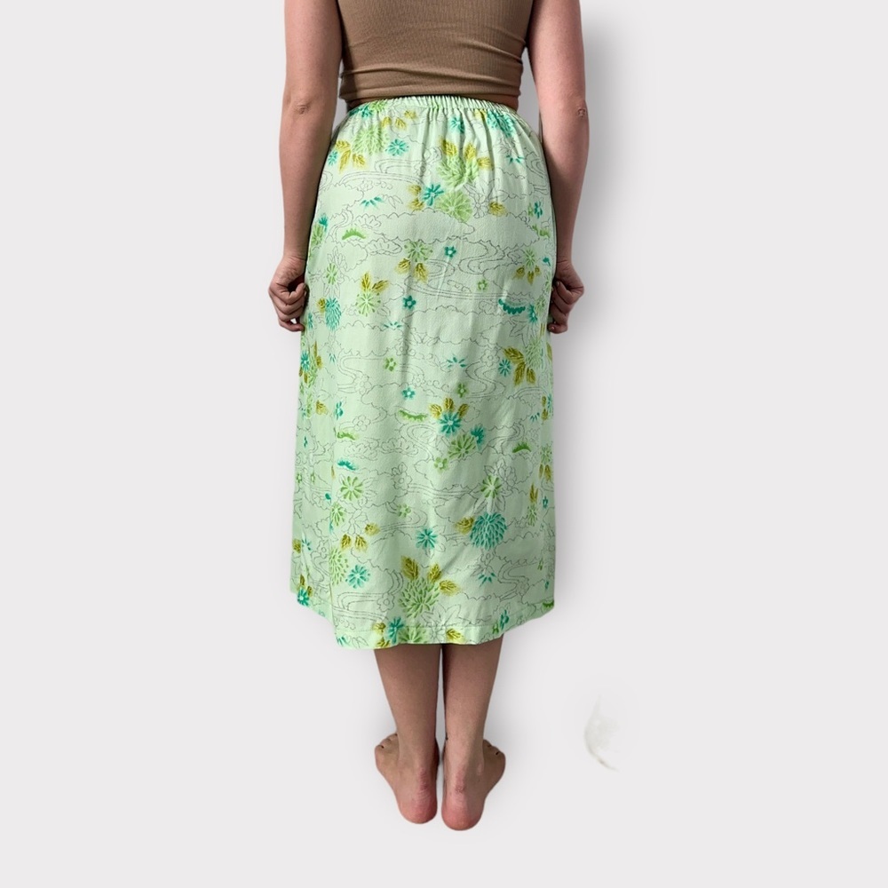 Vintage 1970’s green, home sewn, cottagecore, floral, spring, feminine, skirt - Picture 6 of 6